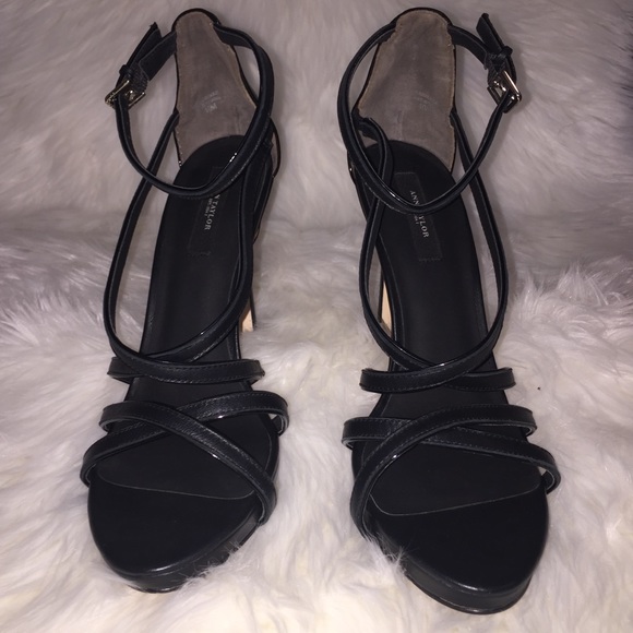 Ann Taylor Black Strappy Stilettos - Picture 4 of 6